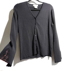 Fred David Black Button-Up Top